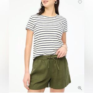 XXL NWT J.Crew green Linen-blend drawstring short
